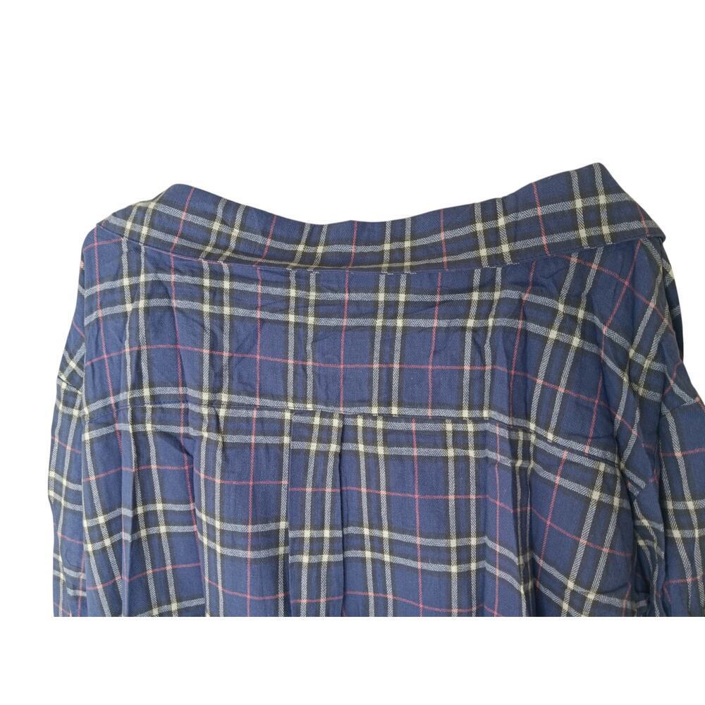 New Easel Los Angeles Oversized Off Shoulder Plaid Shirt Dress Cotton SZ M - Picture 16 of 16
